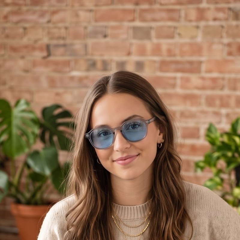 Model wearing Haven Lagoon sunglasses
