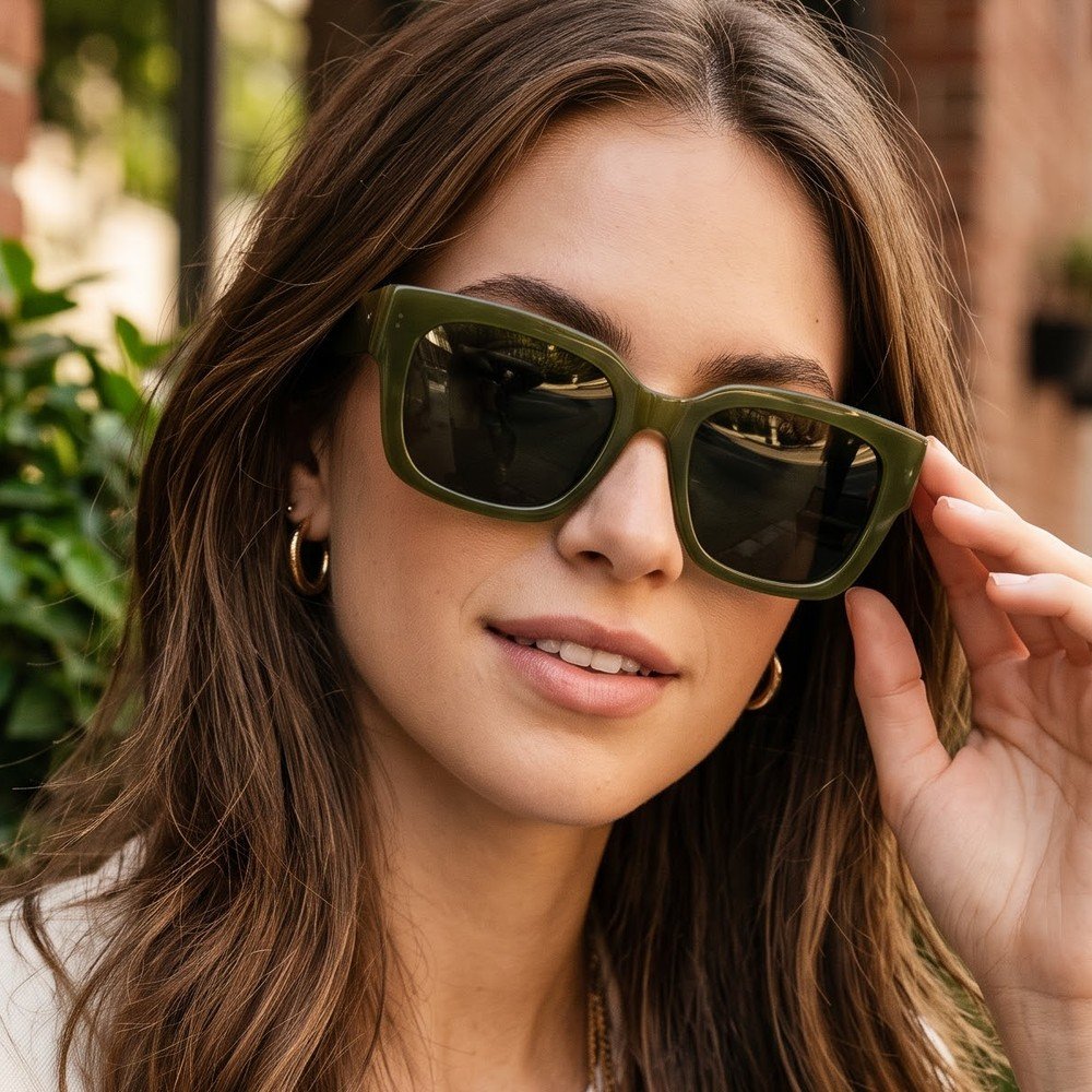 Model wearing Moss sunglasses