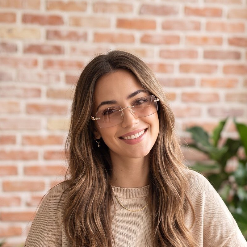Model wearing Prowl Blush sunglasses