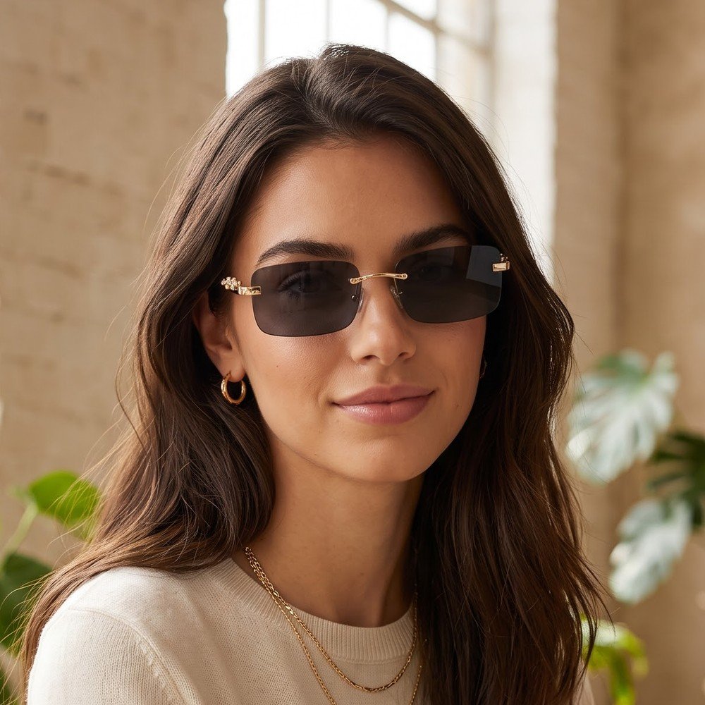 Model wearing Prowl Smoke sunglasses
