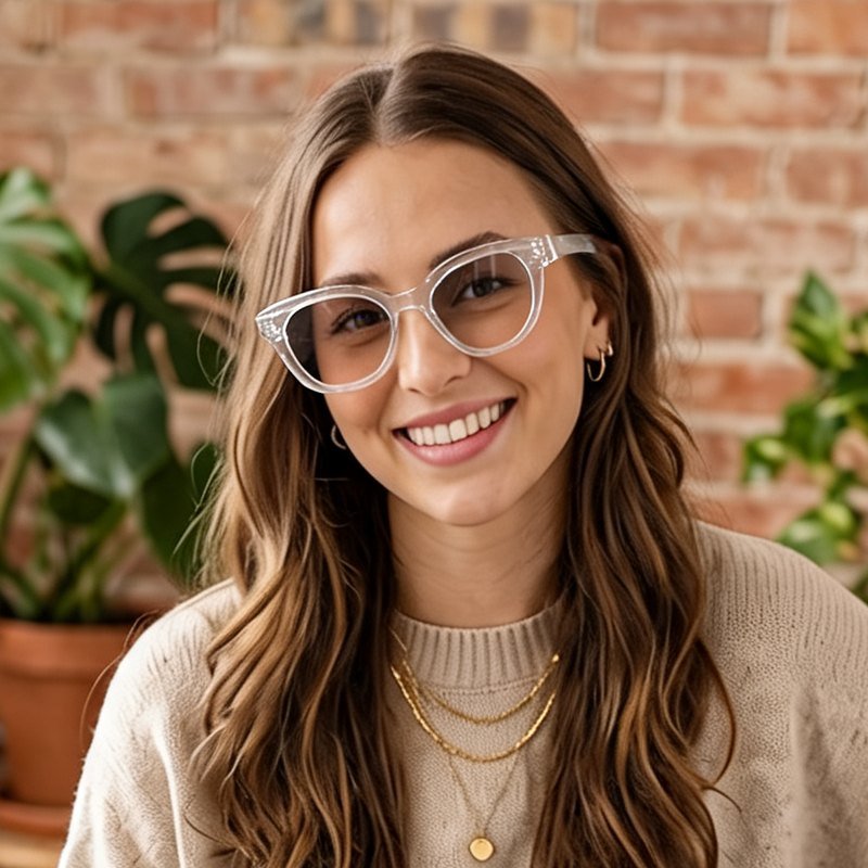 Model wearing Skyline Crystal sunglasses