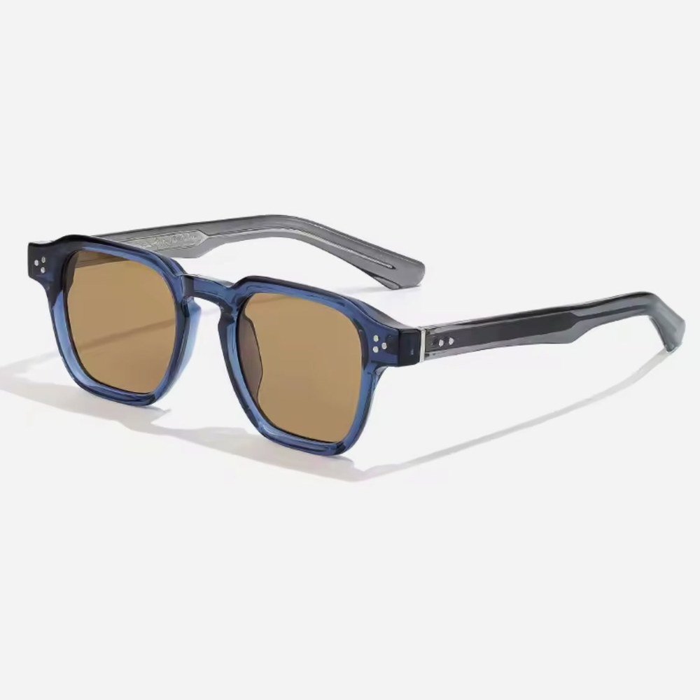 Harbor classic square sunglasses with amber lenses