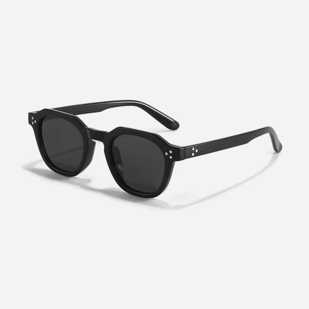 Haven Noir classic square sunglasses with smoke grey lenses