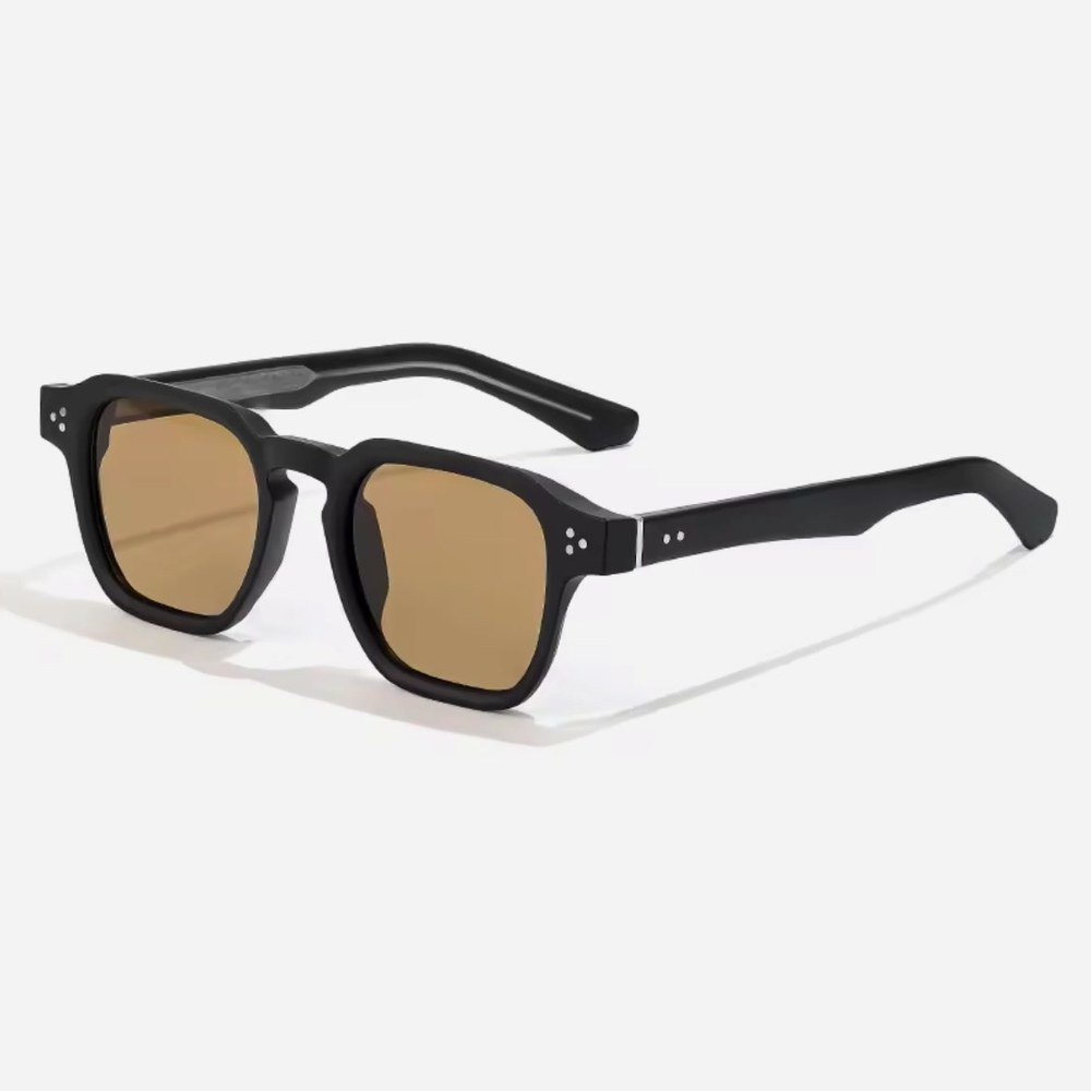 Saffron classic square sunglasses with amber lenses